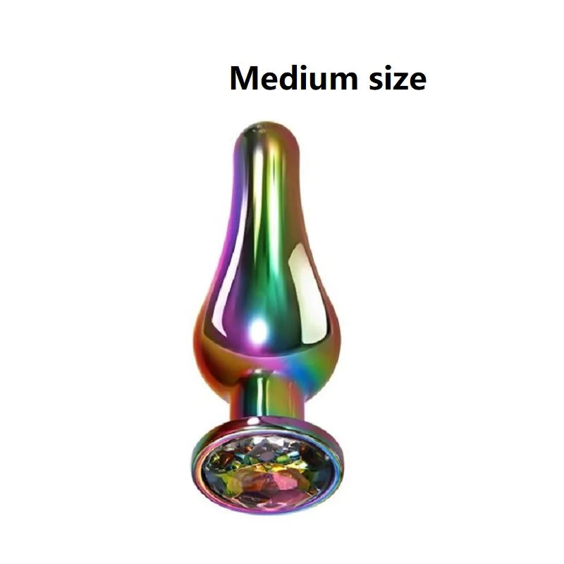 Rainbow metal small large set heavy anal beads butt plug jewelry Anus Stimulator Sex Toy for Men Women BDSM Prostate Massage