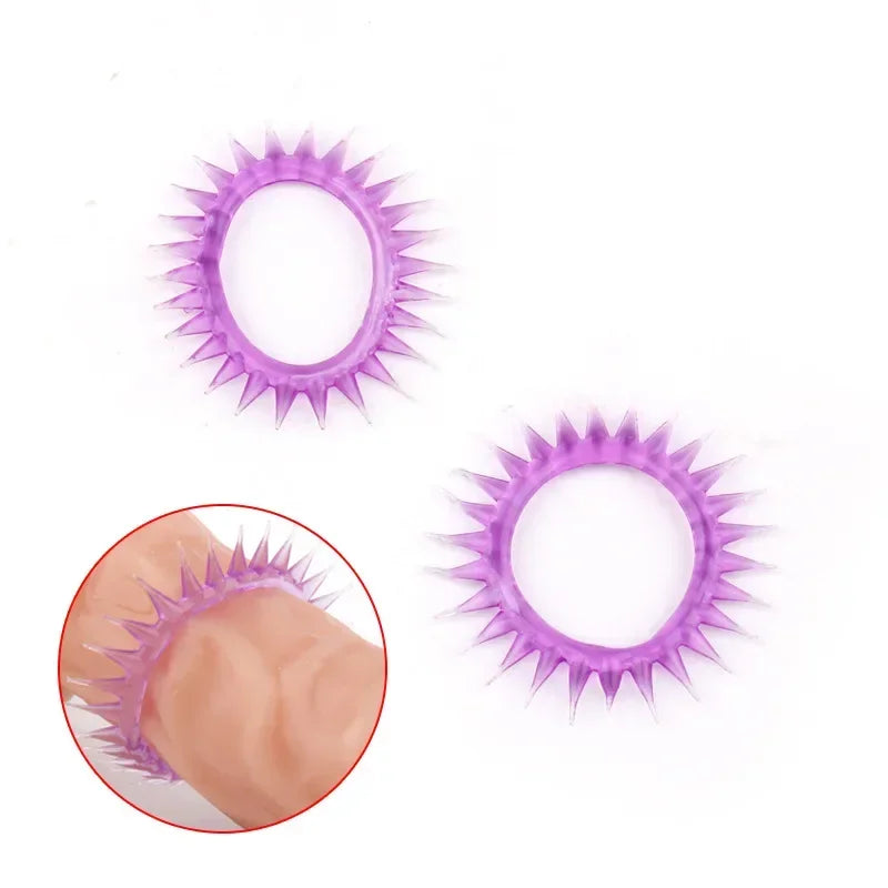 Random Color 3pc Prickly Cock Ring Sex Toys For Male Delay Ejaculation Scrotum Lock Ring Durable Penis Ring Enlarger Adult Goods