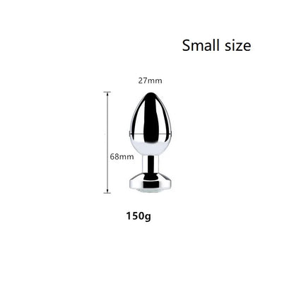 Real Stainless steel huge heavy small medium large size set jewerly Crystal Metal anal beads butt plug insert ass sex toy dildo