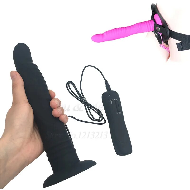 Realistic Big Dildo 7 Speeds Vibrator Silicone Strap on Huge Dildo Suction Cup Anal Vibrators Butt Plug Adult Sex Toys for Woman