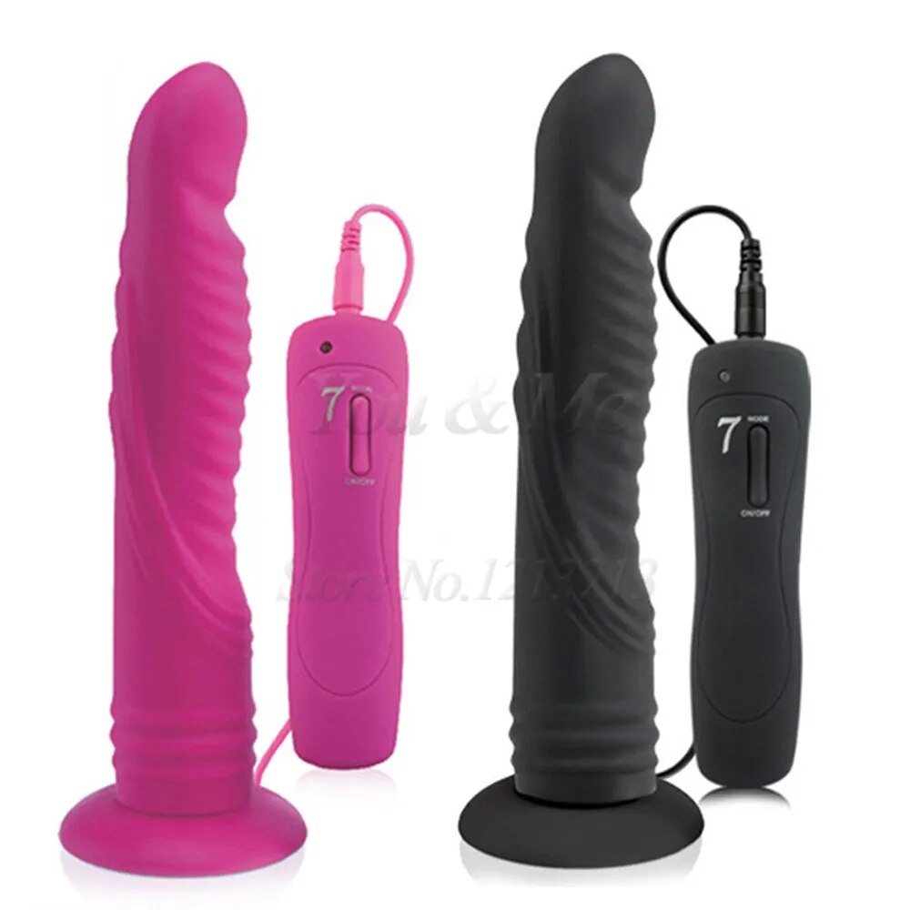 Realistic Big Dildo 7 Speeds Vibrator Silicone Strap on Huge Dildo Suction Cup Anal Vibrators Butt Plug Adult Sex Toys for Woman