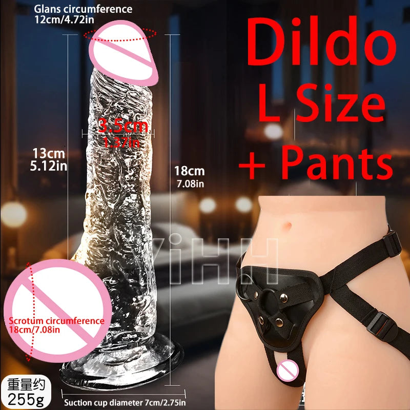 Realistic Clear 7.87In Cute Dildo Adult Sex Toys With Suction Cup Dildo Clitoral Stimulation Suitable For Beginner Women/Men/Gay