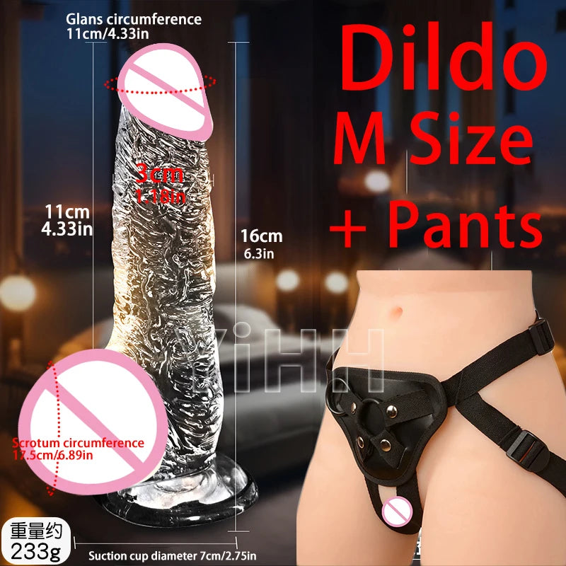 Realistic Clear 7.87In Cute Dildo Adult Sex Toys With Suction Cup Dildo Clitoral Stimulation Suitable For Beginner Women/Men/Gay