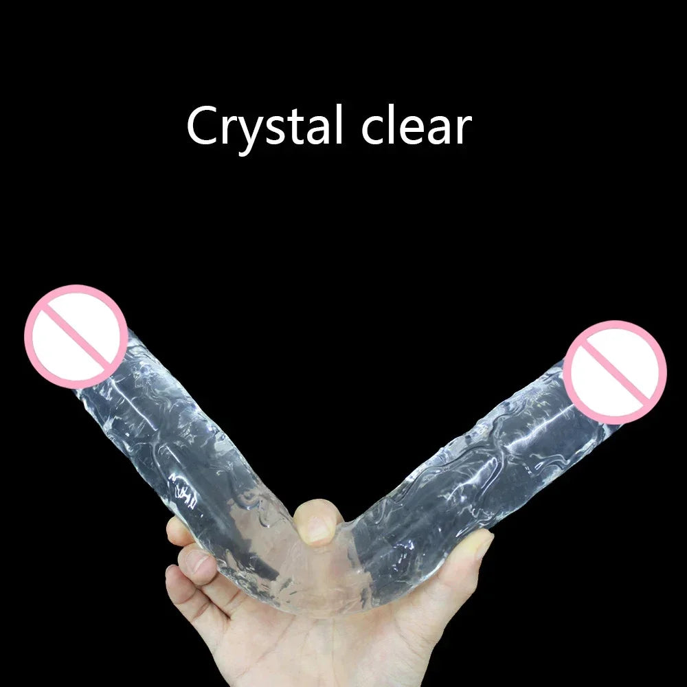 Realistic Dildo Double Ended Dildo Sex Toys for Woman Erotic Soft Long Jelly Dildo for Lesbian Flexible Big Penis Masturbator