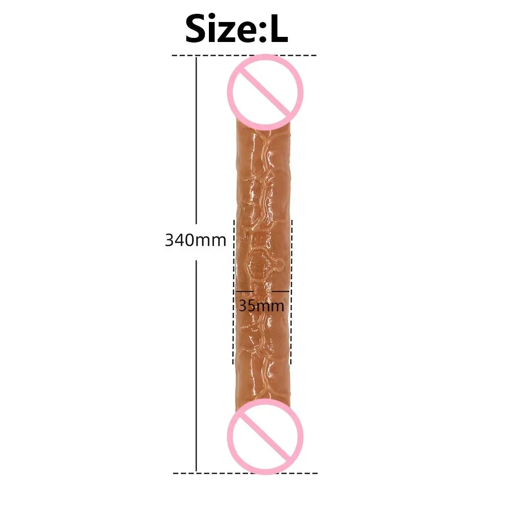 Realistic Dildo Double Ended Dildo Sex Toys for Woman Erotic Soft Long Jelly Dildo for Lesbian Flexible Big Penis Masturbator