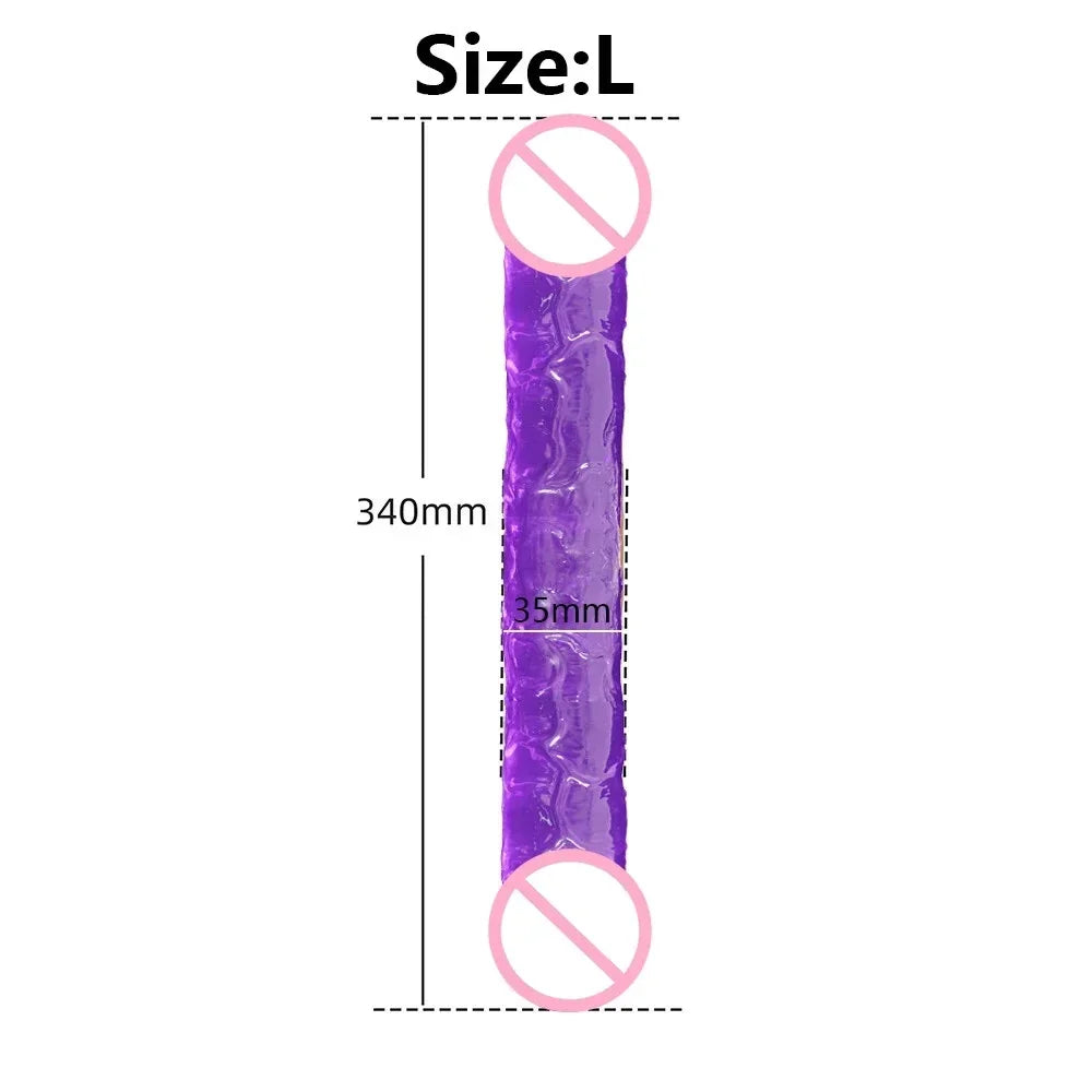 Realistic Dildo Double Ended Dildo Sex Toys for Woman Erotic Soft Long Jelly Dildo for Lesbian Flexible Big Penis Masturbator