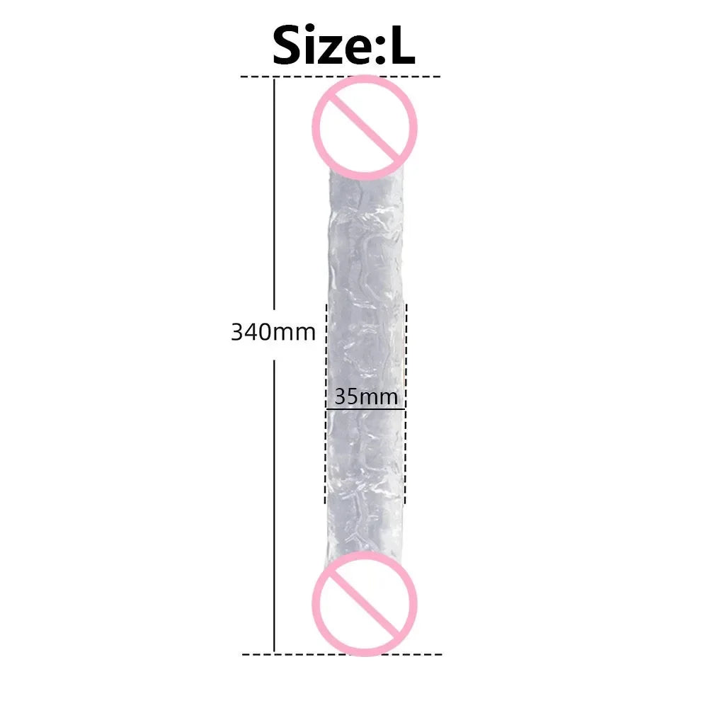 Realistic Dildo Double Ended Dildo Sex Toys for Woman Erotic Soft Long Jelly Dildo for Lesbian Flexible Big Penis Masturbator