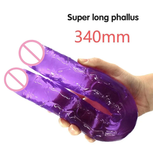 Realistic Dildo Double Ended Dildo Sex Toys for Woman Erotic Soft Long Jelly Dildo for Lesbian Flexible Big Penis Masturbator