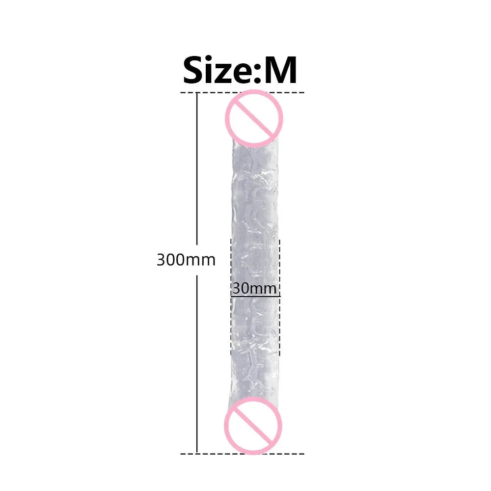 Realistic Dildo Double Ended Dildo Sex Toys for Woman Erotic Soft Long Jelly Dildo for Lesbian Flexible Big Penis Masturbator