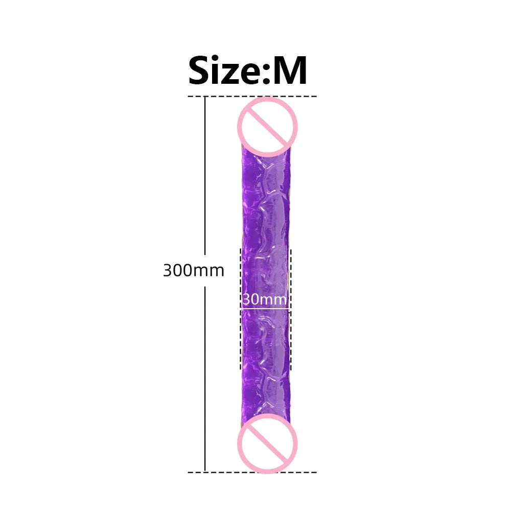 Realistic Dildo Double Ended Dildo Sex Toys for Woman Erotic Soft Long Jelly Dildo for Lesbian Flexible Big Penis Masturbator