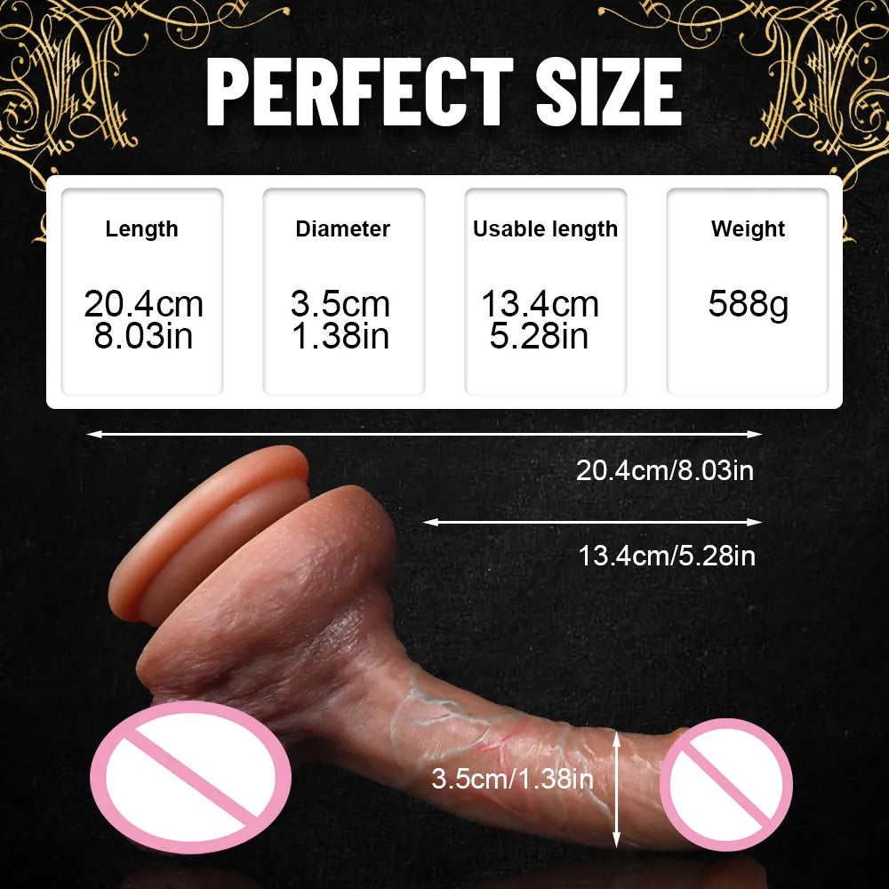 Realistic Dildo Double Foreskin Thick Glans Penis Strong Suction Cup Prostate Massager Lesbian Strap on Dildo Sex Toys for Women