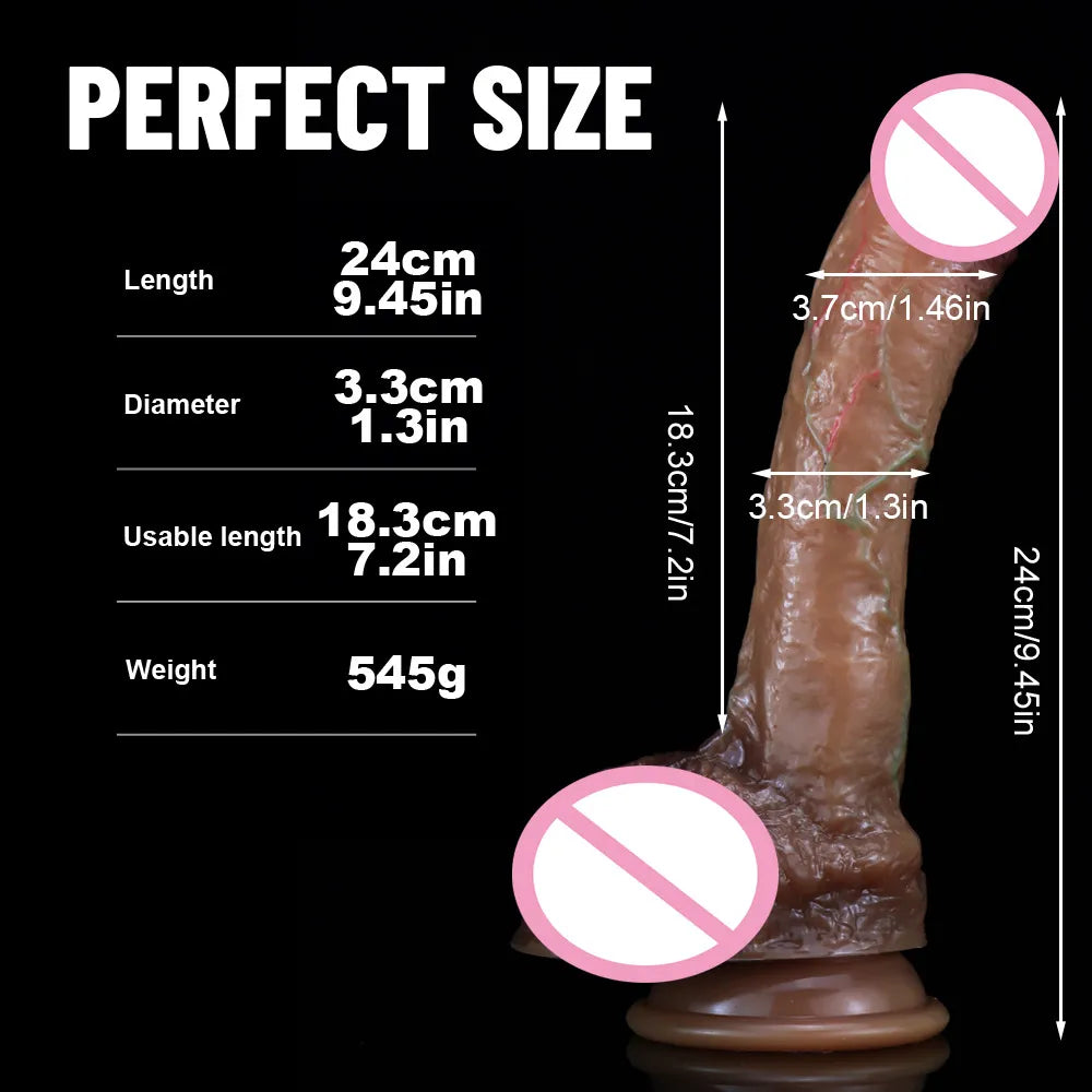 Realistic Dildo Flexible Soft Silicone Huge Penis with Suction Cup Lesbian Strapon Dildo Female Masturbation Sex Toys for Woman