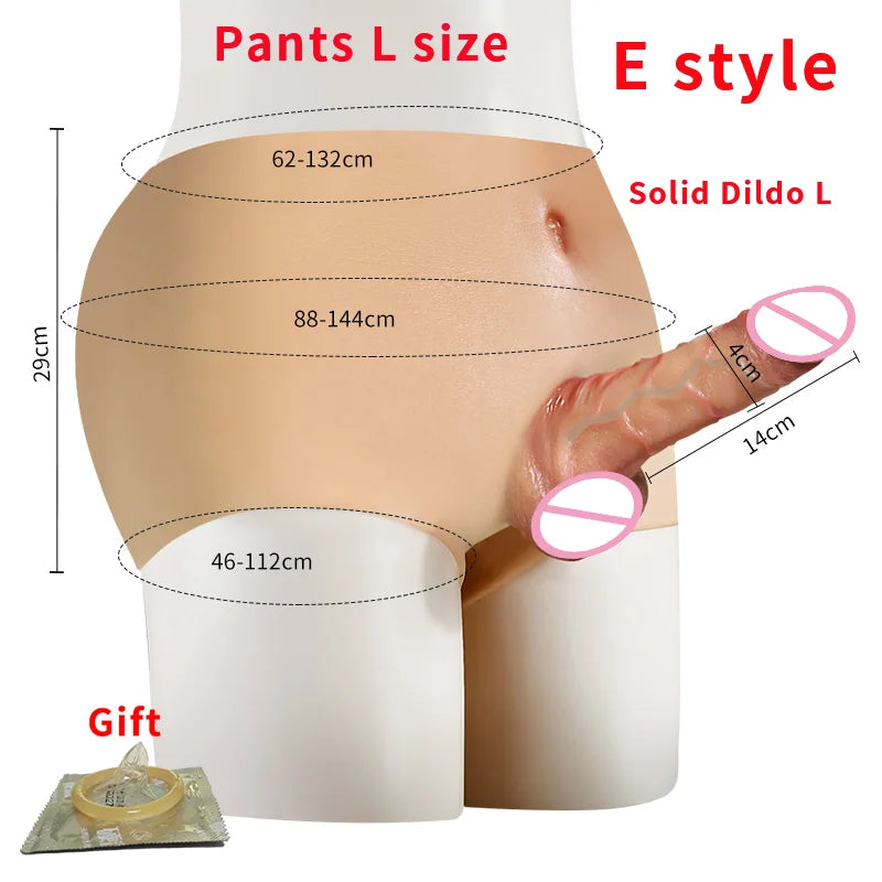 Realistic Dildo Panties For Gay Lesbian Strap-On Dildo Penis Pants G-Spot stimulate Solid Hollow Dildo Sex Toy for Woman And Men