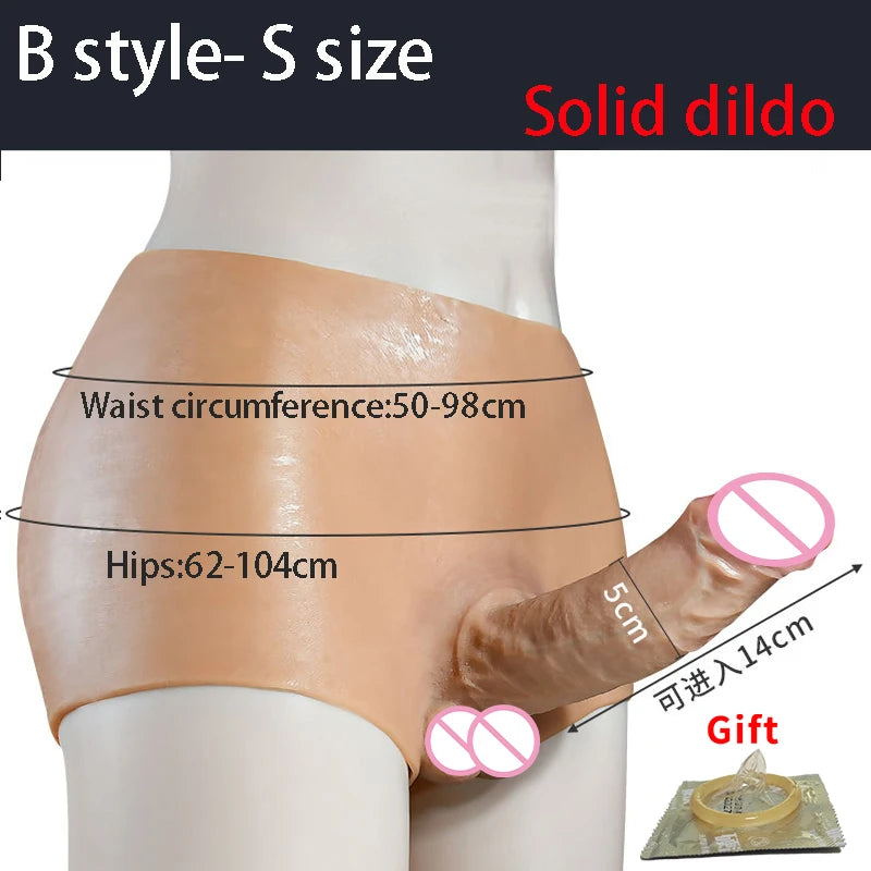 Realistic Dildo Panties For Gay Lesbian Strap-On Dildo Penis Pants G-Spot stimulate Solid Hollow Dildo Sex Toy for Woman And Men