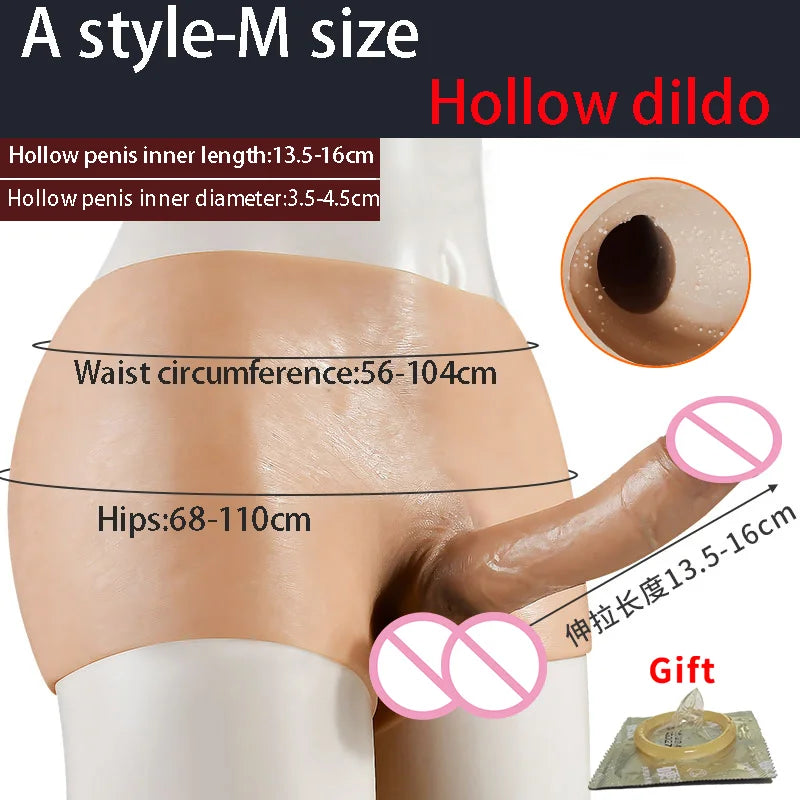 Realistic Dildo Panties For Gay Lesbian Strap-On Dildo Penis Pants G-Spot stimulate Solid Hollow Dildo Sex Toy for Woman And Men