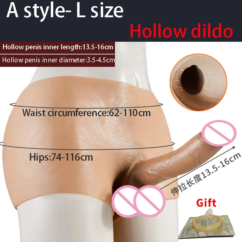 Realistic Dildo Panties For Gay Lesbian Strap-On Dildo Penis Pants G-Spot stimulate Solid Hollow Dildo Sex Toy for Woman And Men