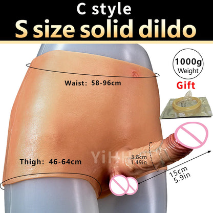 Realistic Dildo Panties For Gay Lesbian Strap-On Dildo Penis Pants G-Spot stimulate Solid Hollow Dildo Sex Toy for Woman And Men