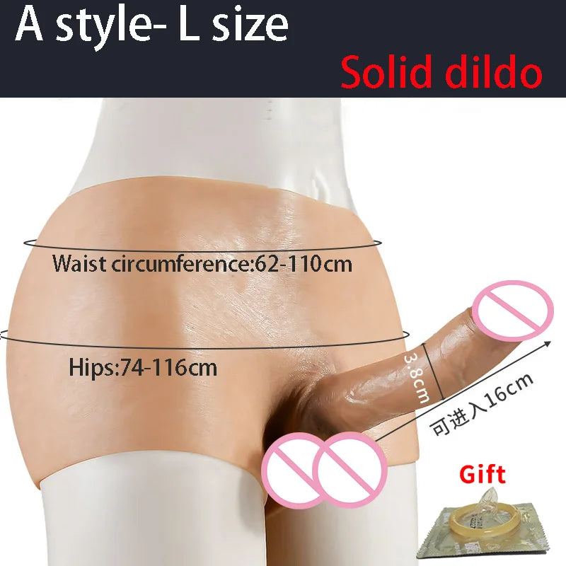 Realistic Dildo Panties For Gay Lesbian Strap-On Dildo Penis Pants G-Spot stimulate Solid Hollow Dildo Sex Toy for Woman And Men