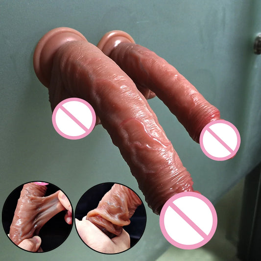 Realistic Dildo Penis for Women Dildo With Suction Cup Female Masturbators Foreskin Move Big Cock Anal Sex Toys For Adults 18