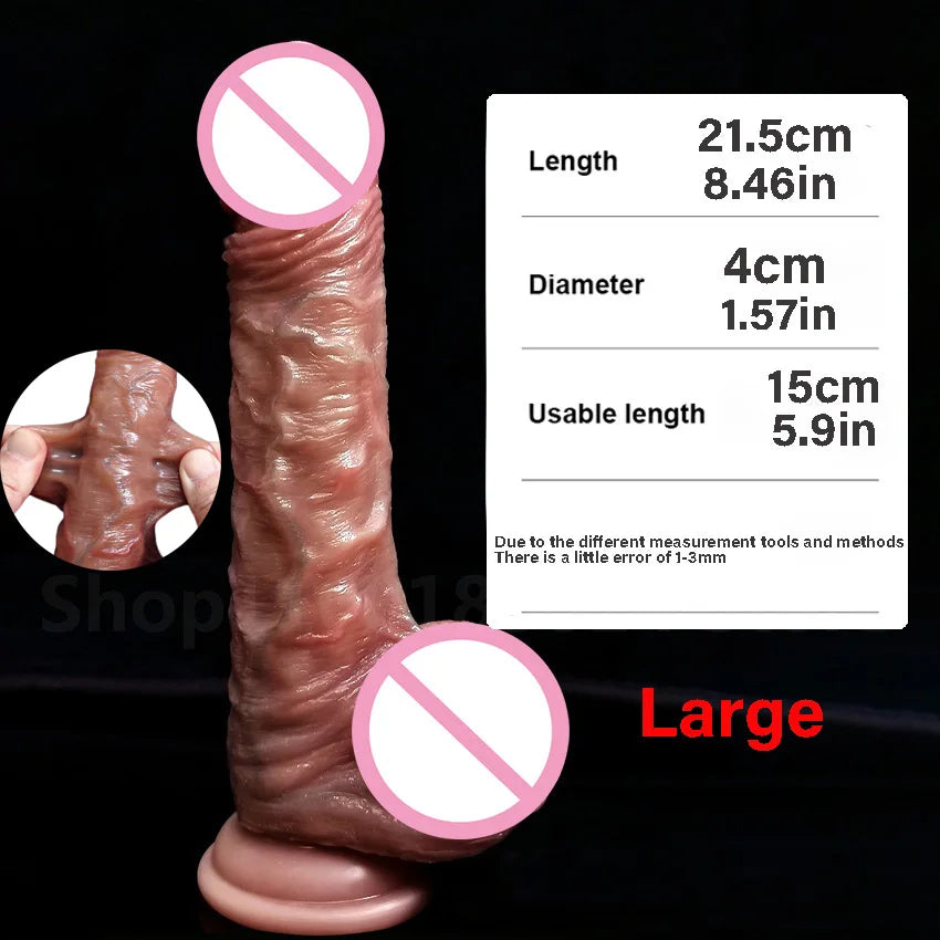 Realistic Dildo Penis for Women Dildo With Suction Cup Female Masturbators Foreskin Move Big Cock Anal Sex Toys For Adults 18