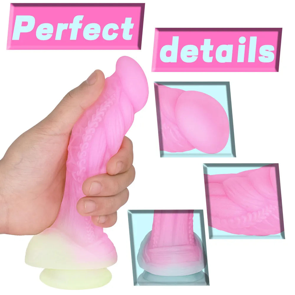 Realistic Dildo Pink Dragon Dildo with Suction Cup Prostate Massager Anal Butt Plug Strap on Dildo Sex Toys for Women Men