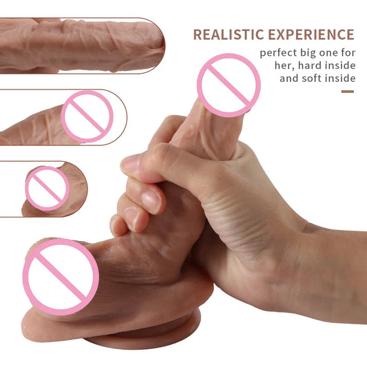 Realistic Dildo Silicone Strong Suction Cup Dildo Erotic Adult Toy Erection Penis for Women Lesbian Strap on Dildo Sex Toys