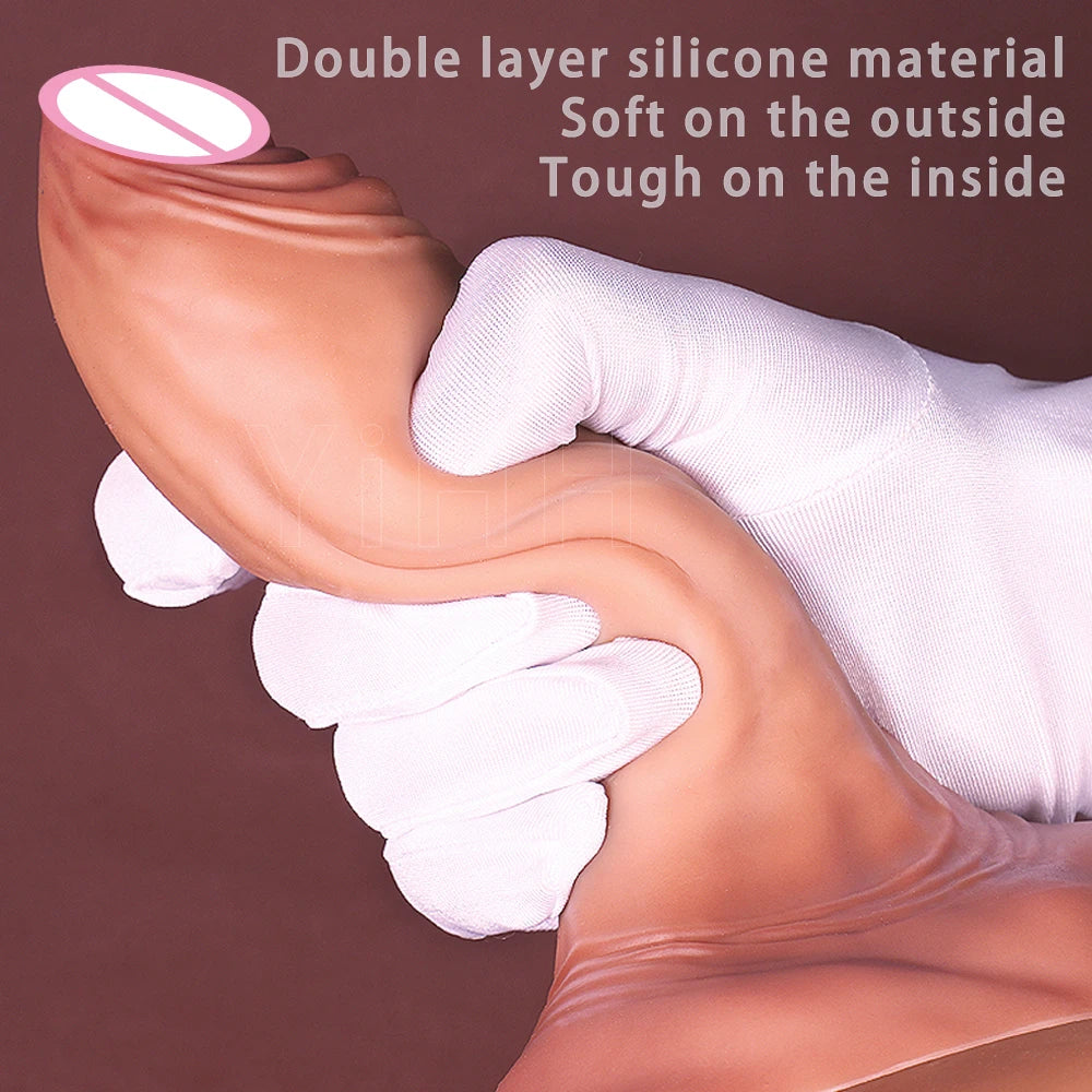 Realistic Dildo Thickened  Big Penis Huge Soft Double Silicone Suction Cup G-Spot Stimulat Orgasm Masturbator Sex Toys For Women