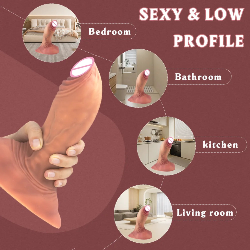 Realistic Dildo Thickened  Big Penis Huge Soft Double Silicone Suction Cup G-Spot Stimulat Orgasm Masturbator Sex Toys For Women