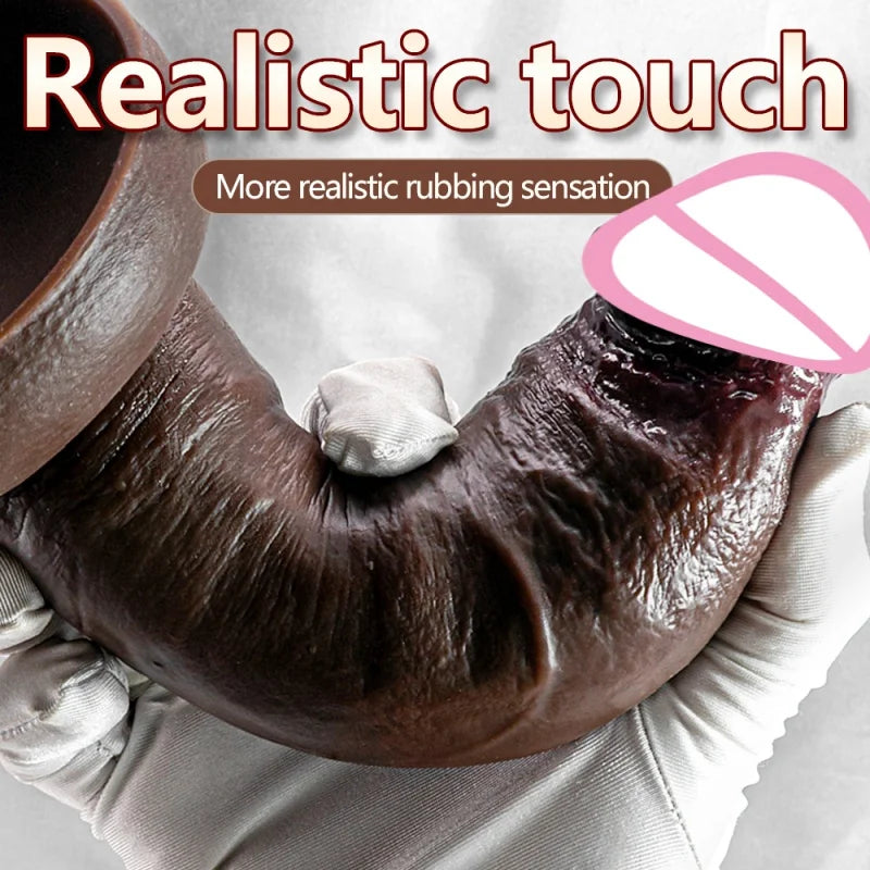 Realistic Dildo With Big Glans Penis Soft Silicon Adult Women Vagina Orgasm Masturbator Suction Cup Anal Plug Sex Toy consolador