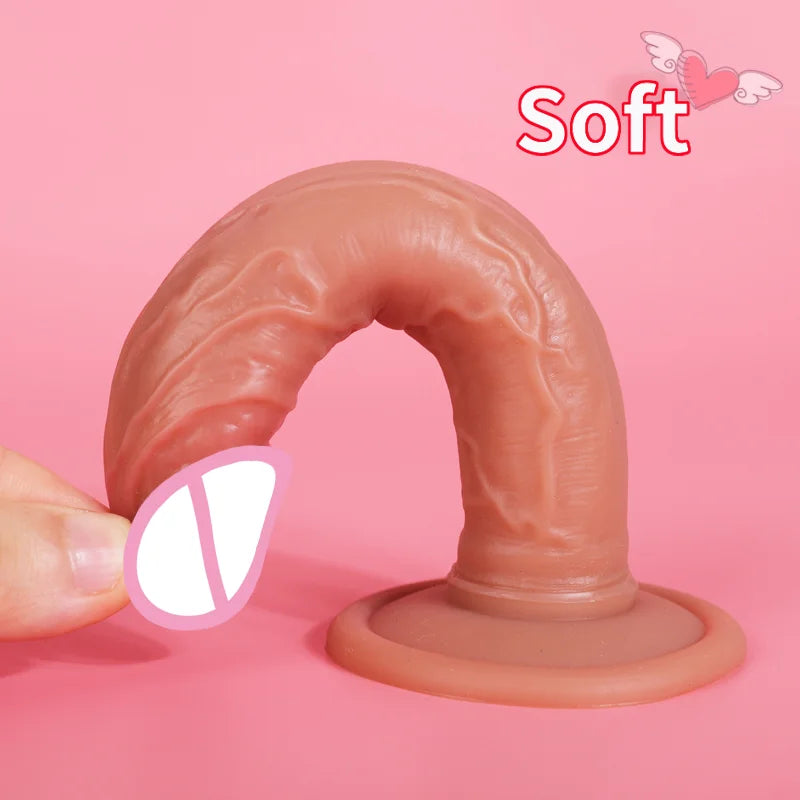 Realistic Dildo with Powerful Suction Cup Silicone Small Penis Big Dick Sex Toys Flexible G-spot Dildo Female vaginal anal Plug