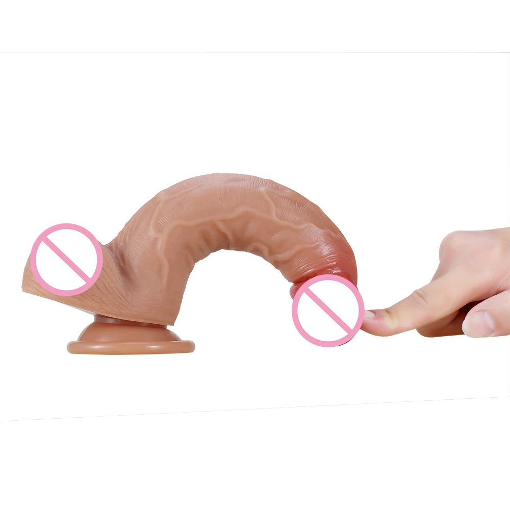 Realistic Dildo with Strap Silicone Penis Balanus with Suction Cup for Women Masturbation Anal Vaginal G Spot Sex Toys for Adult