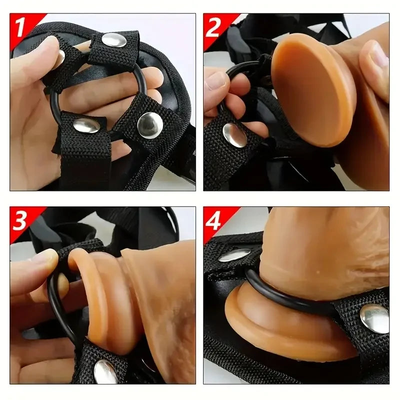 Realistic Dildo with Strap Silicone Penis Balanus with Suction Cup for Women Masturbation Anal Vaginal G Spot Sex Toys for Adult