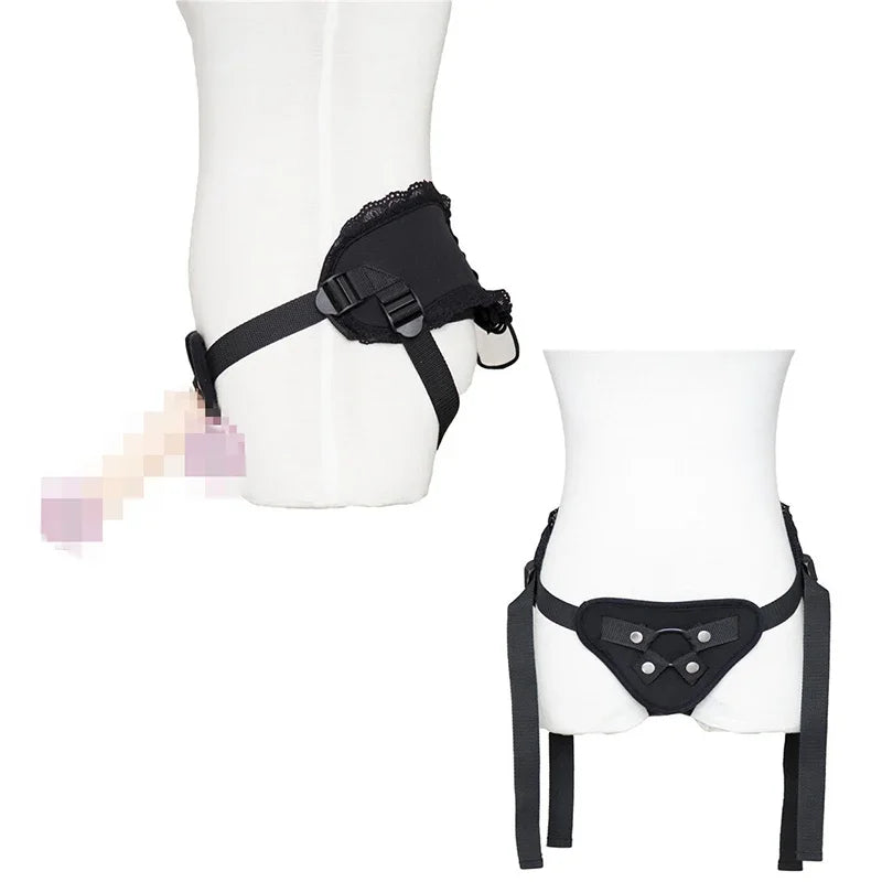 Realistic Dildos Lesbian Wearable Strapon Panties Chastity with Penis Set Fetish Body Harness Couples Flirting G Spot Sex Toy