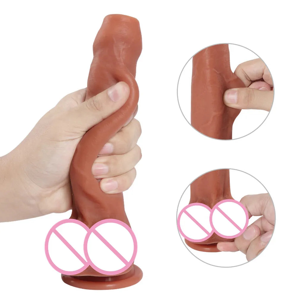 Realistic Dildos for Women Foreskin Dildo Anal Vaginal Stimulation Strapon Soft Penis Skin Feel Big Penis Sex Toys for Woman