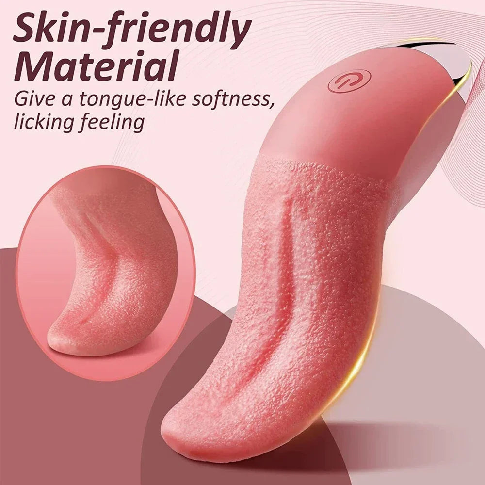 Realistic Licking Tongue Toy Vibrator For Female 10 Speeds G-Spot Nipples Clitoral Stimulation Sex Toys for Women Adults Couple