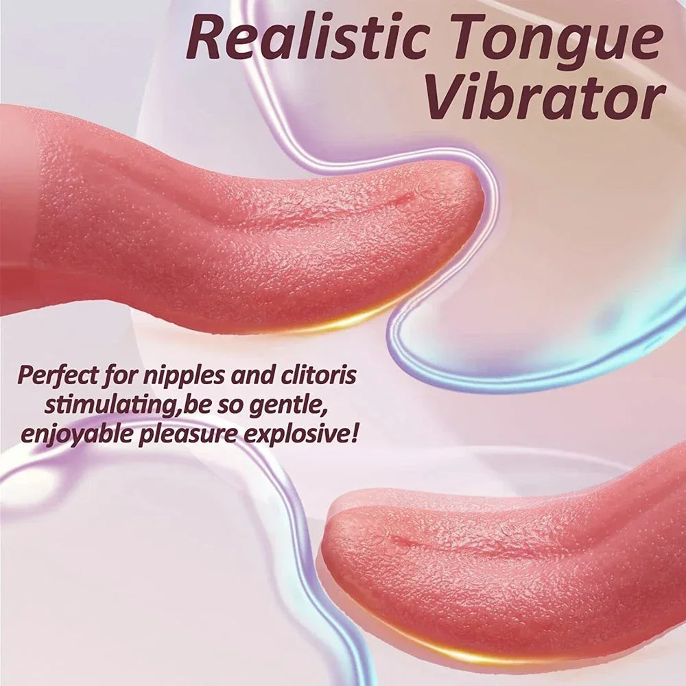 Realistic Licking Tongue Toy Vibrator For Female 10 Speeds G-Spot Nipples Clitoral Stimulation Sex Toys for Women Adults Couple