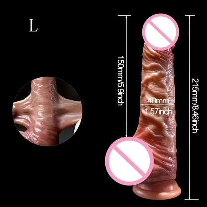 Realistic Male Penis Dildo Silicone Sliding Foreskin Adult Erotic Toy Suitable for Couples Lesbian Anal Sex Toys G-Spot Dildos