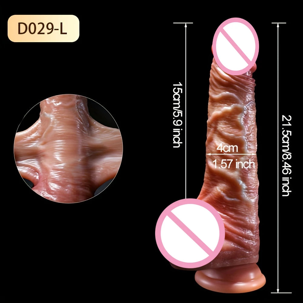 Realistic Penis For Women Silicone Sliding Foreskin Dildo Female Sex Toy Adults Erotic Strapon Dildo Anal Sex Toys For Couples