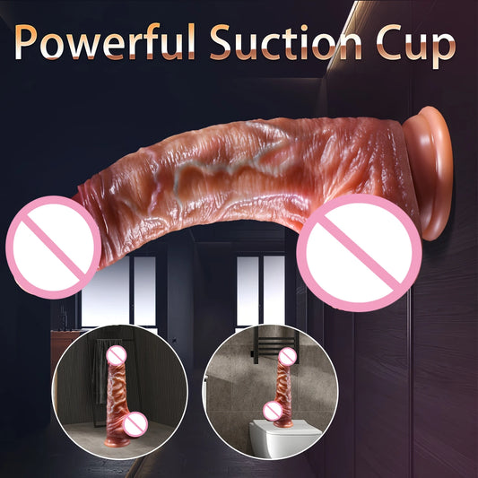 Realistic Penis For Women Silicone Sliding Foreskin Dildo Female Sex Toy Adults Erotic Strapon Dildo Anal Sex Toys For Couples