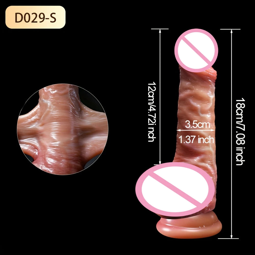 Realistic Penis For Women Silicone Sliding Foreskin Dildo Female Sex Toy Adults Erotic Strapon Dildo Anal Sex Toys For Couples