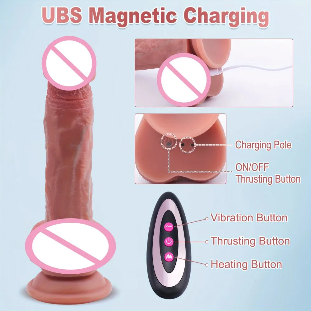 Realistic Penis for Vagina Vibrating Dildos Remote Control Heating Vibrators Sex Toy for Wome Big Dildos Anal Female Stimulator