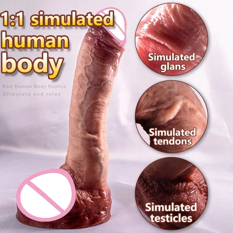 Realistic Silicone Dildo Penis Sex Toys For Men Women Real Dildo With Powerful Suction Cup Stiff Cock Vagina Anal Plug Adult 18