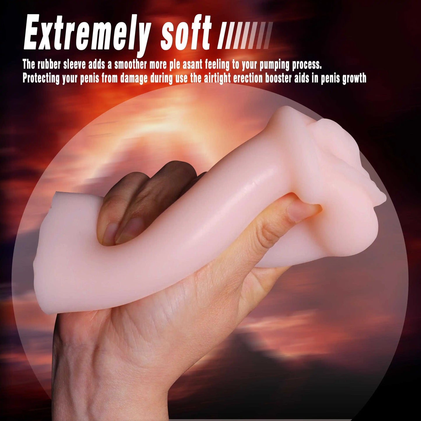 Realistic Silicone Donut Sleeve for Penis Vacuum Pump Artificial Anal Masturbation Cup Dick Extender Enlarge Accessories for Man