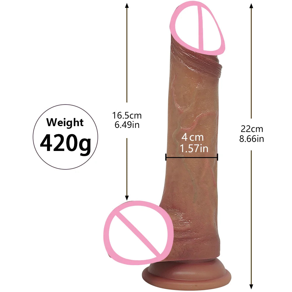 Realistic Skin Dildos Soft Silicone Sliding Foreskin Penis Suction Cup Female Masturbator Small Dick Sex Toy For Women Gay