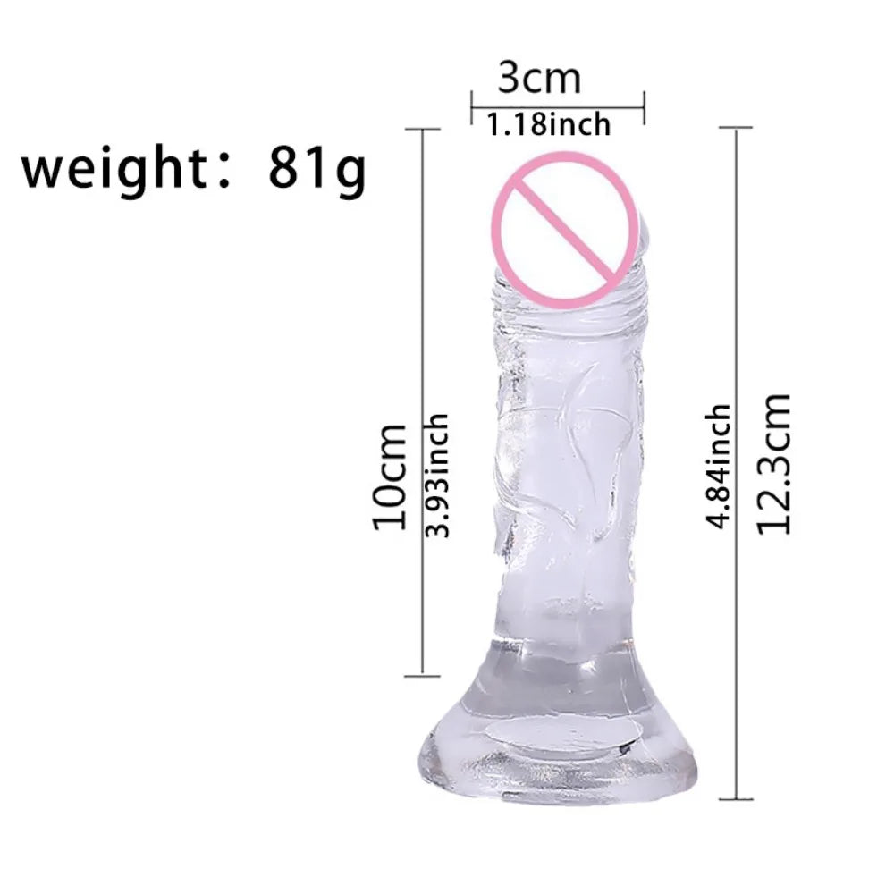 Realistic Soft Silicone Butt Plug Small Jelly Dildo Adult Sex Toy for Women Mini Penis Vagina Anal Butt Plug Female Masturbation