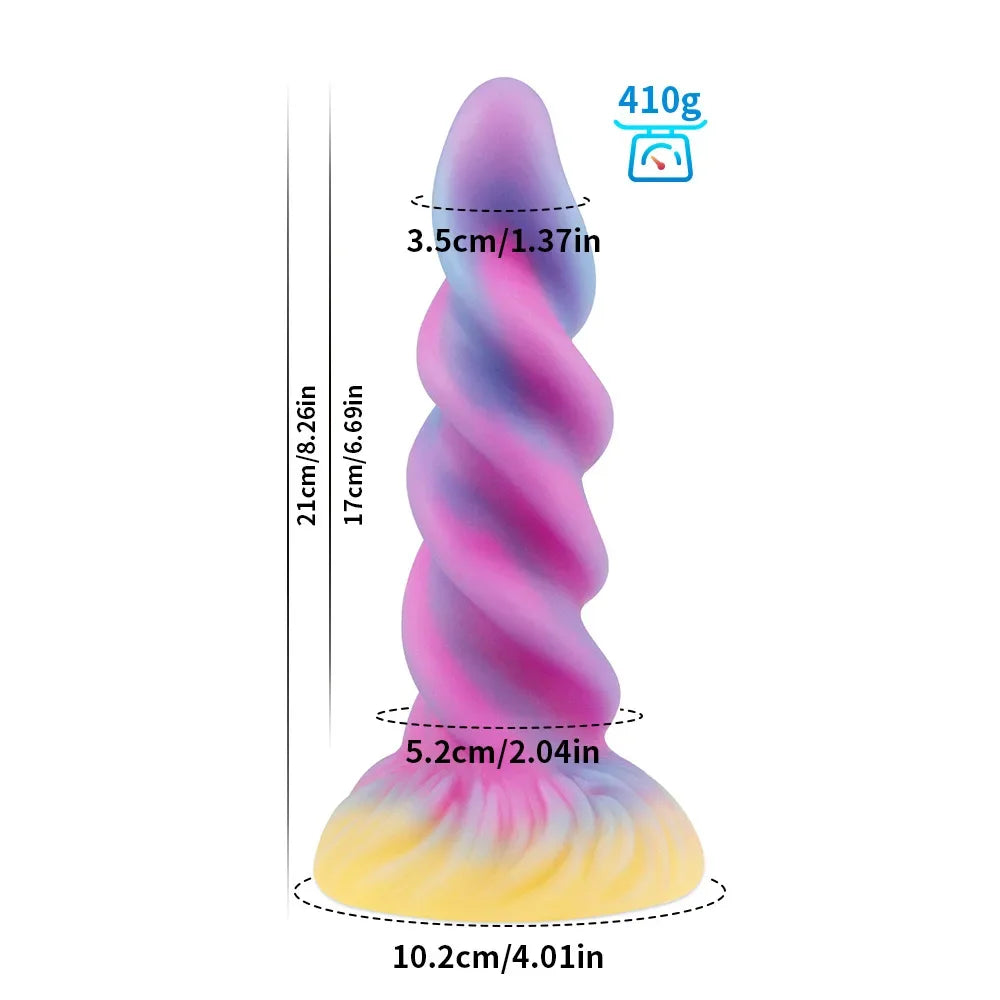 Realistic Spiral Shaped Anal Plug Dildo Adult Sex Toys for Women Couples Silicone G-Spot Clitoral Stimulation Anal Plug Sex Toy