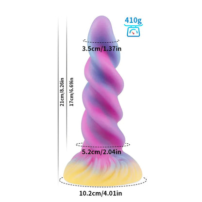 Realistic Spiral Shaped Anal Plug Dildo Adult Sex Toys for Women Couples Silicone G-Spot Clitoral Stimulation Anal Plug Sex Toy