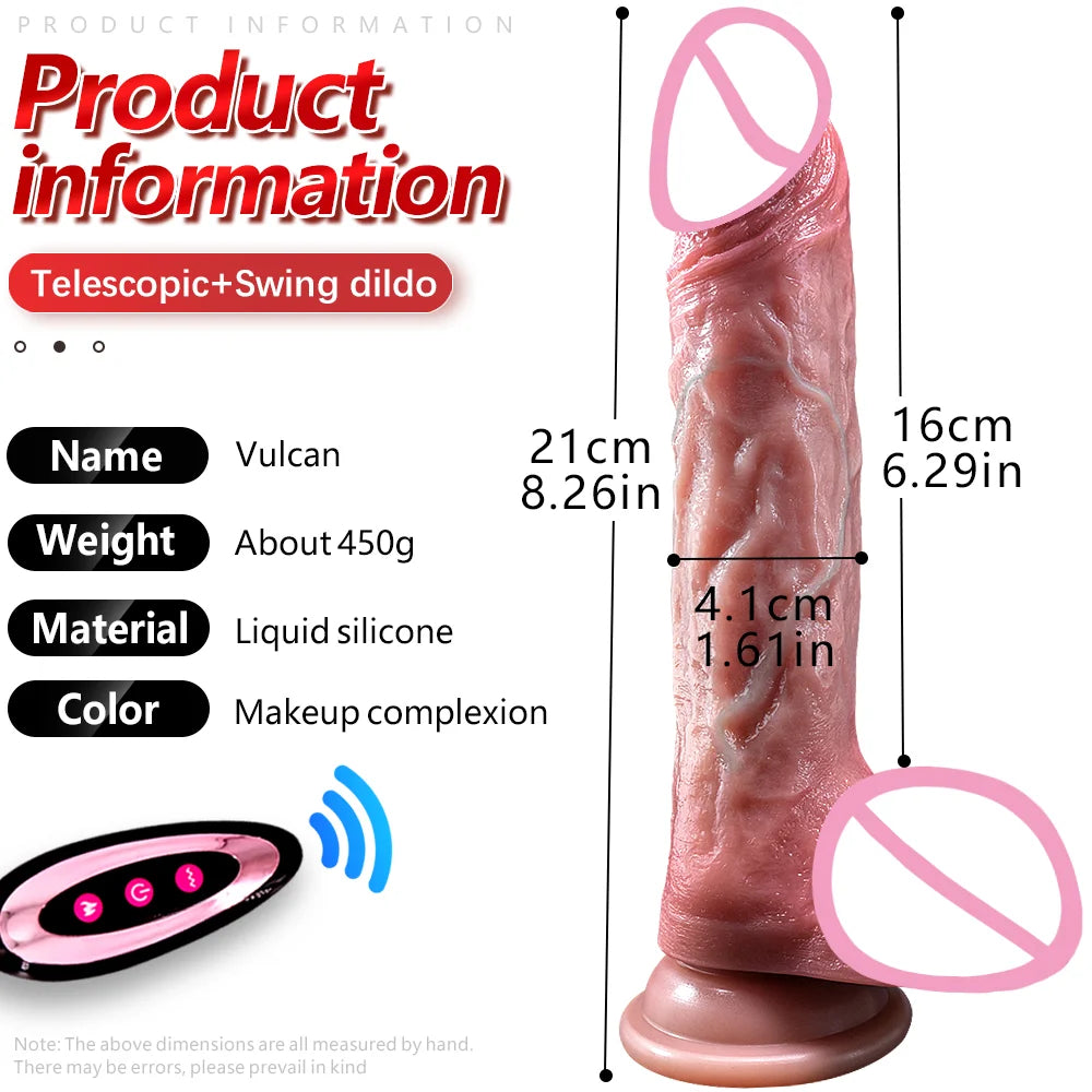 Realistic Woman's dildo Vibration Telescopic swinging electric penis G-spot stimulator female sex toy penis vibrator large penis