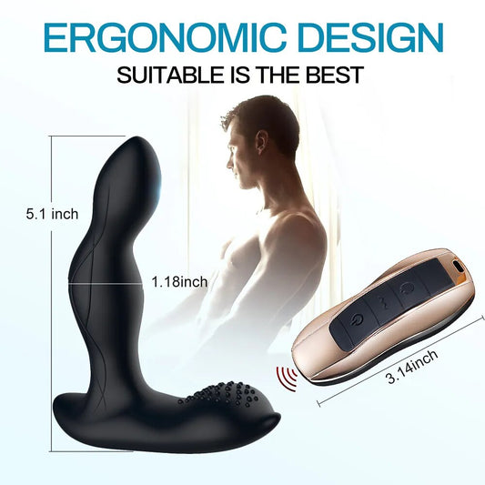 Remote Control Rolling Anal Vibrator Vibrating Prostate Massager Male Butt Plug Prostata Stimulator Anal Sex Toy for Woman & Man