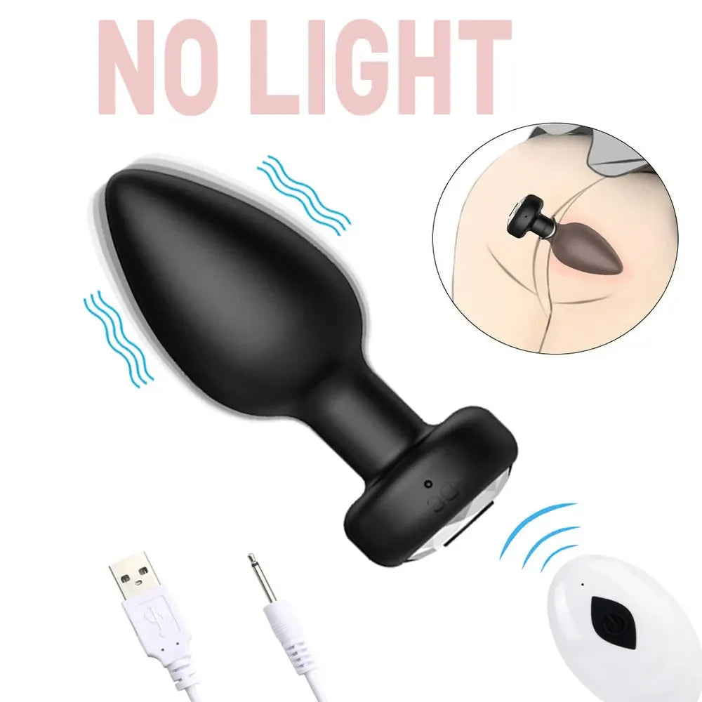 Remote Control Silicone Led Anal Plug/Dildo/Toys/Beads Vibrator With Women'S Stimulator Adult Supplies Men Mastubator